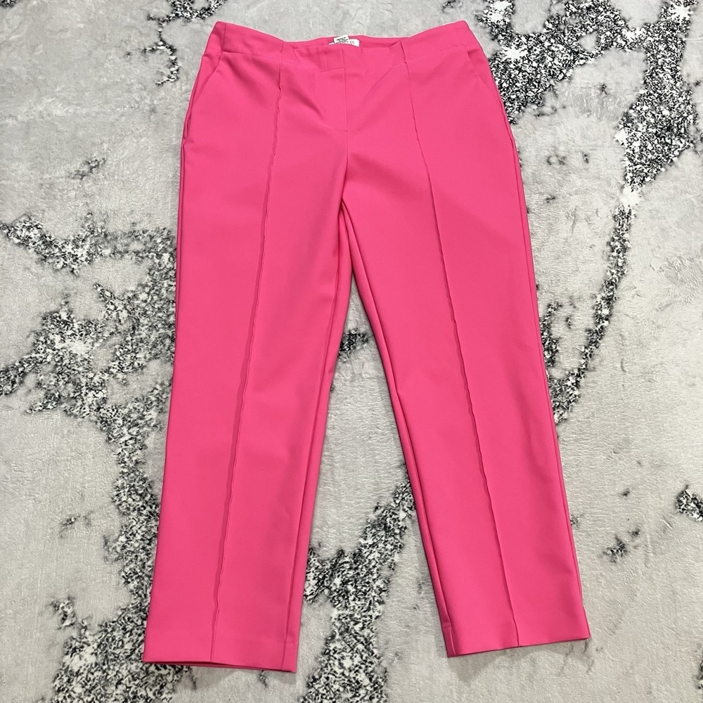 Rachel Zoe Hot Pink Tailored Ankle Pants Women's Sz 14 High Rise Career Trouser